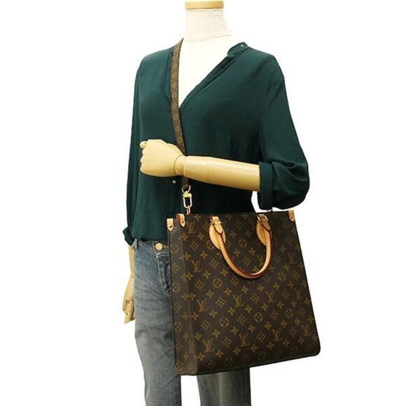 Louis Vuitton Sac Plat PM Tote Shoulder Bag Monogram Leather - Picture 9 of 9